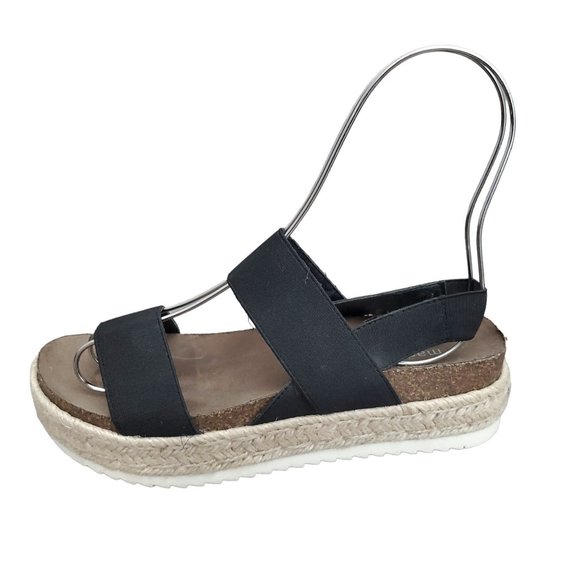 Madden Girl Shoes - Madden Girl Cybell Espadrille Black Cork Platform Sandals